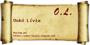 Oskó Lívia névjegykártya